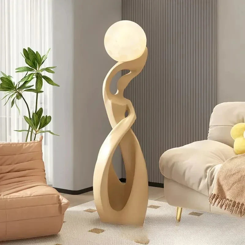 Home Decor Statue Abstract Art Ornaments Nordic Living Room Large Floor Luminous Sculpture Housewarming Gift Interior Figurines