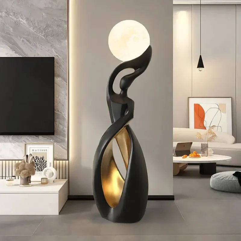 Home Decor Statue Abstract Art Ornaments Nordic Living Room Large Floor Luminous Sculpture Housewarming Gift Interior Figurines