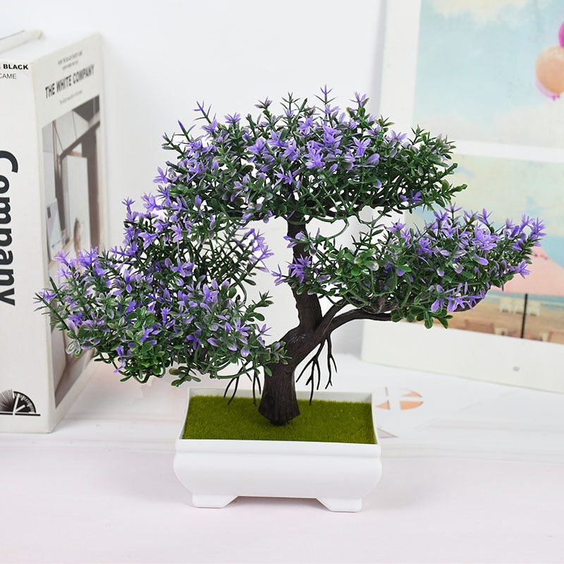 Artificial Plants Bonsai Small Tree Pot Fake Plant Flowers Potted Ornaments For Home Room Table Decoration Hotel Garden Decor