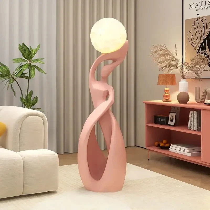 Home Decor Statue Abstract Art Ornaments Nordic Living Room Large Floor Luminous Sculpture Housewarming Gift Interior Figurines