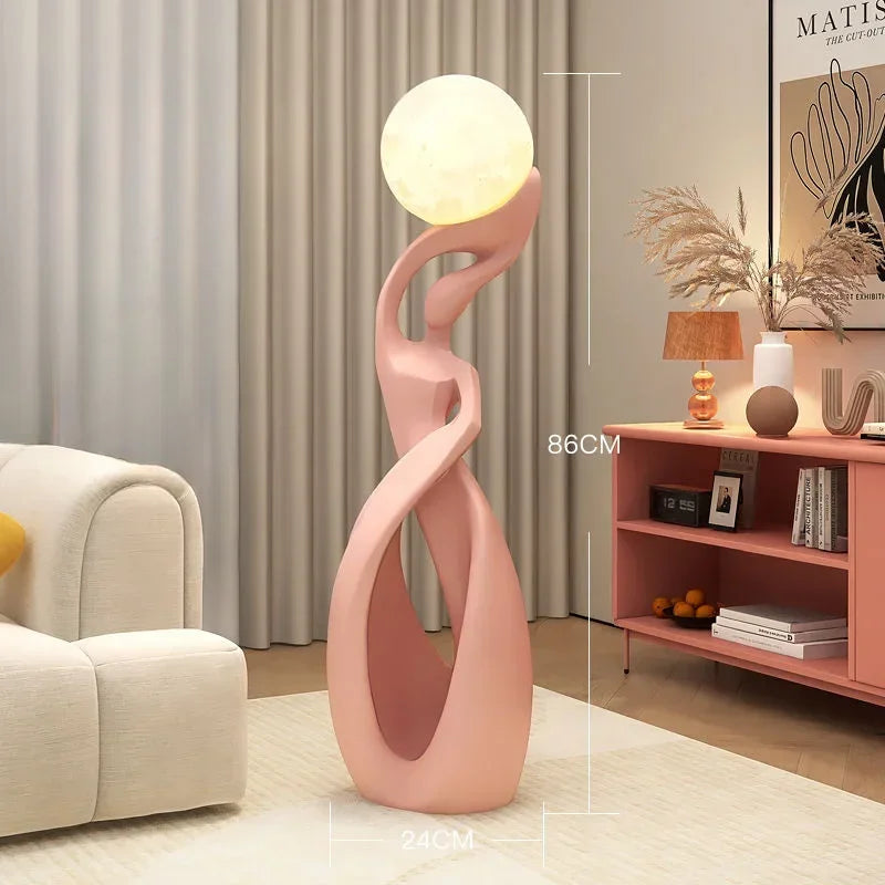 Home Decor Statue Abstract Art Ornaments Nordic Living Room Large Floor Luminous Sculpture Housewarming Gift Interior Figurines