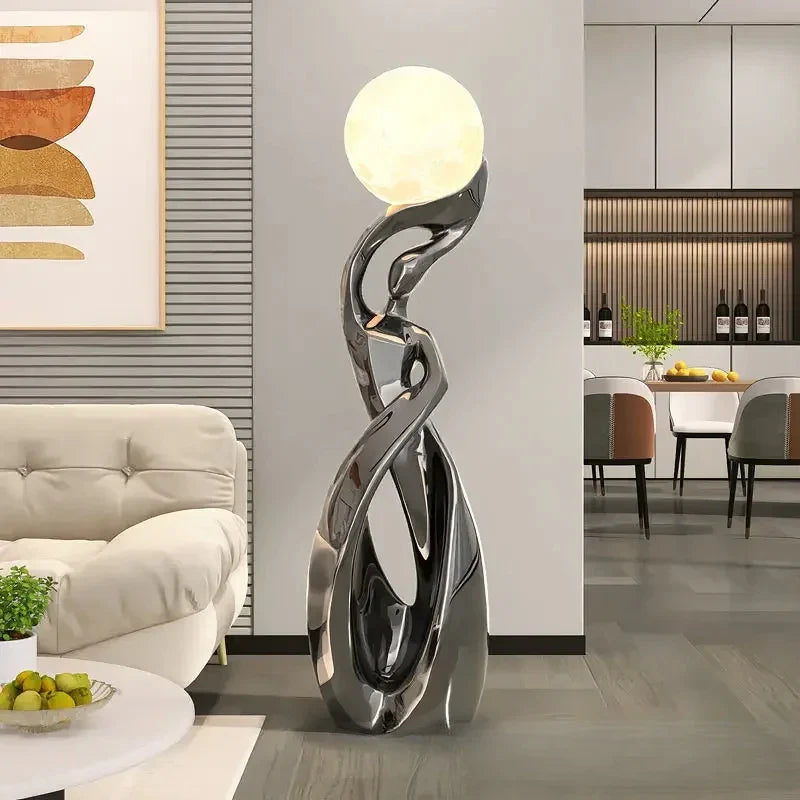 Home Decor Statue Abstract Art Ornaments Nordic Living Room Large Floor Luminous Sculpture Housewarming Gift Interior Figurines