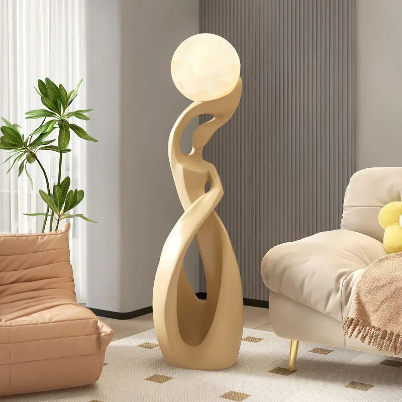 Home Decor Statue Abstract Art Ornaments Nordic Living Room Large Floor Luminous Sculpture Housewarming Gift Interior Figurines